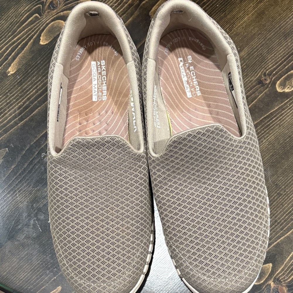 Skechers Women's Taupe Slip-On Go Walk Sneakers